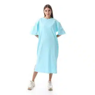 Baby blue Shirt dress short sleeves