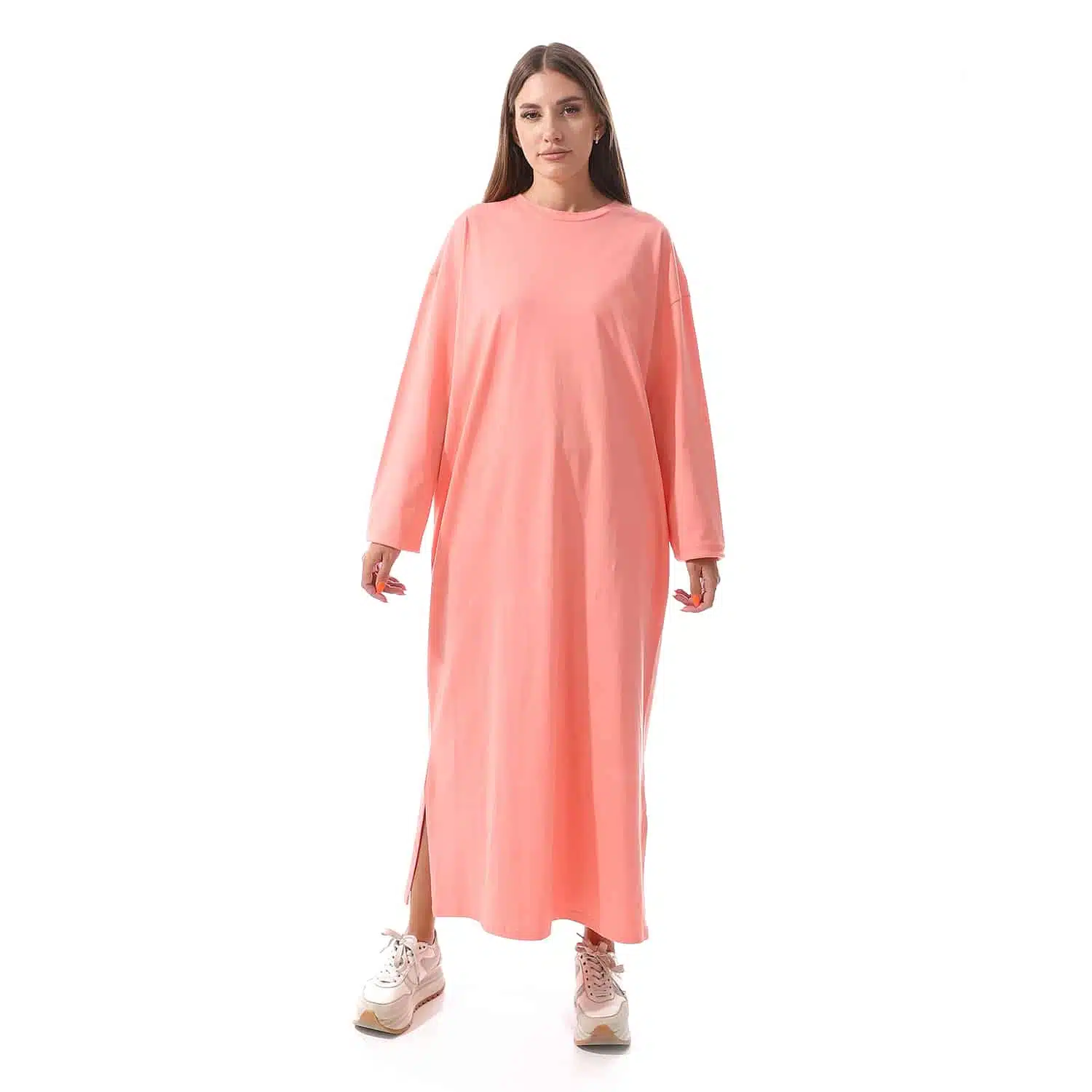 Peach Shirt dress Long sleeves 1 Peach Shirt dress Long sleeves