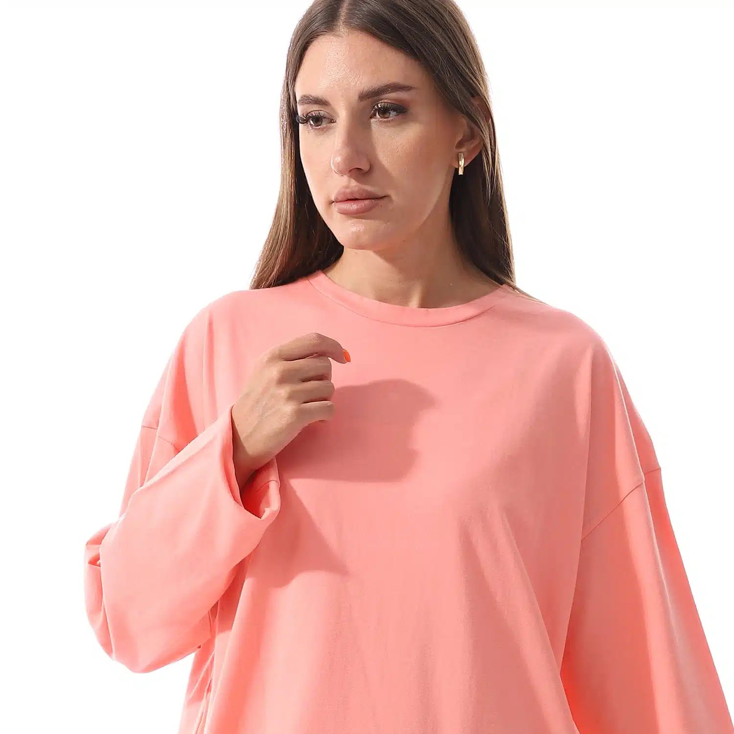 Peach Shirt dress Long sleeves 4 AZ 12 5 W 9 4