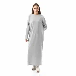 Grey Melange Shirt dress Long sleeves