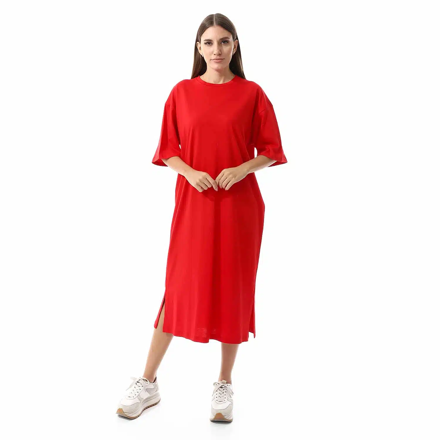 Red Shirt dress short sleeves 1 Red Shirt dress short sleeves