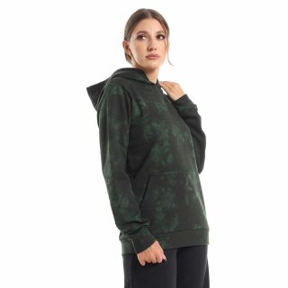 Dark Green black tie dye hoodie sweatshirt