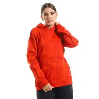 Red Orange tie dye hoodie sweatshirt
