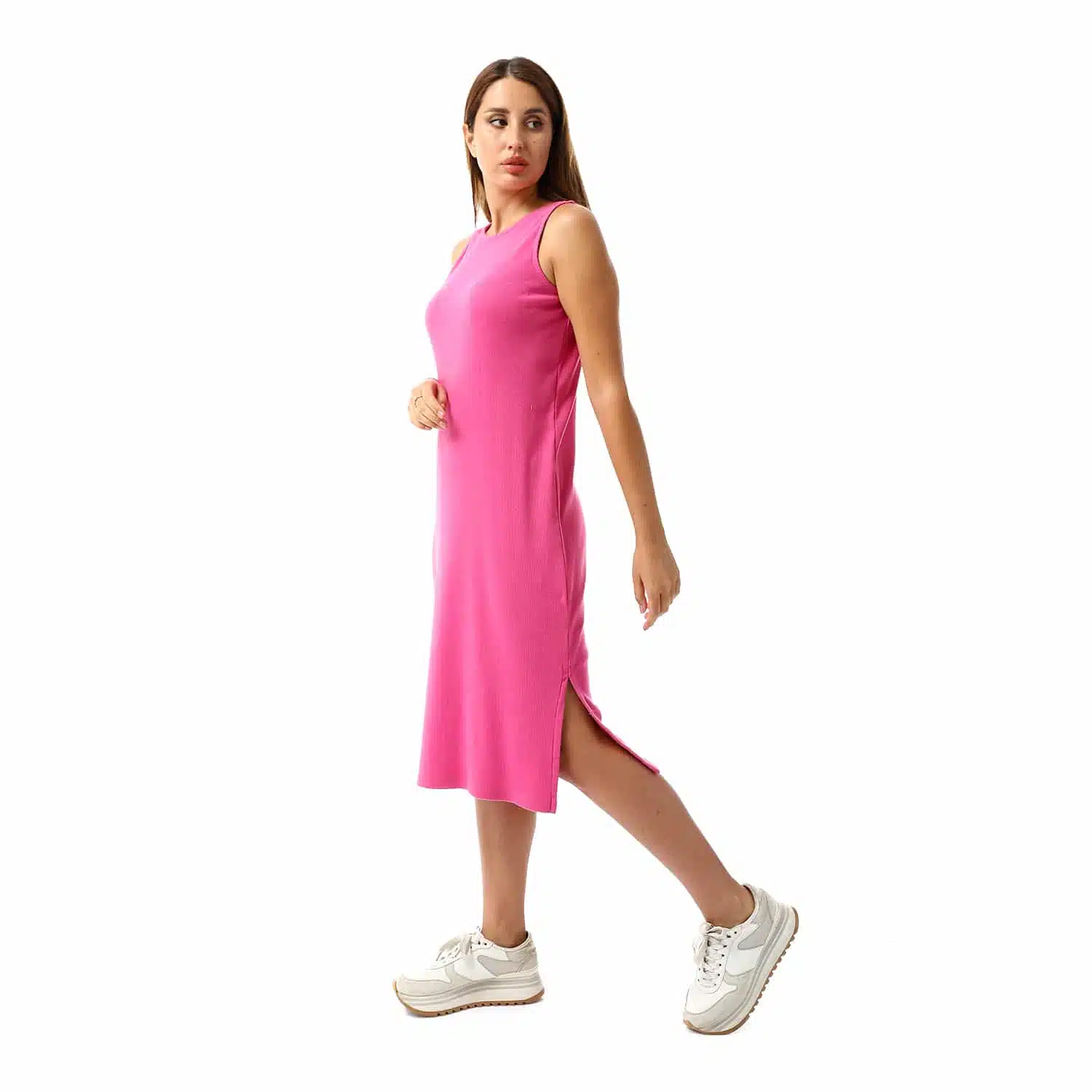 Barbie Pink sleeveless rib dress 1 Barbie Pink sleeveless rib dress