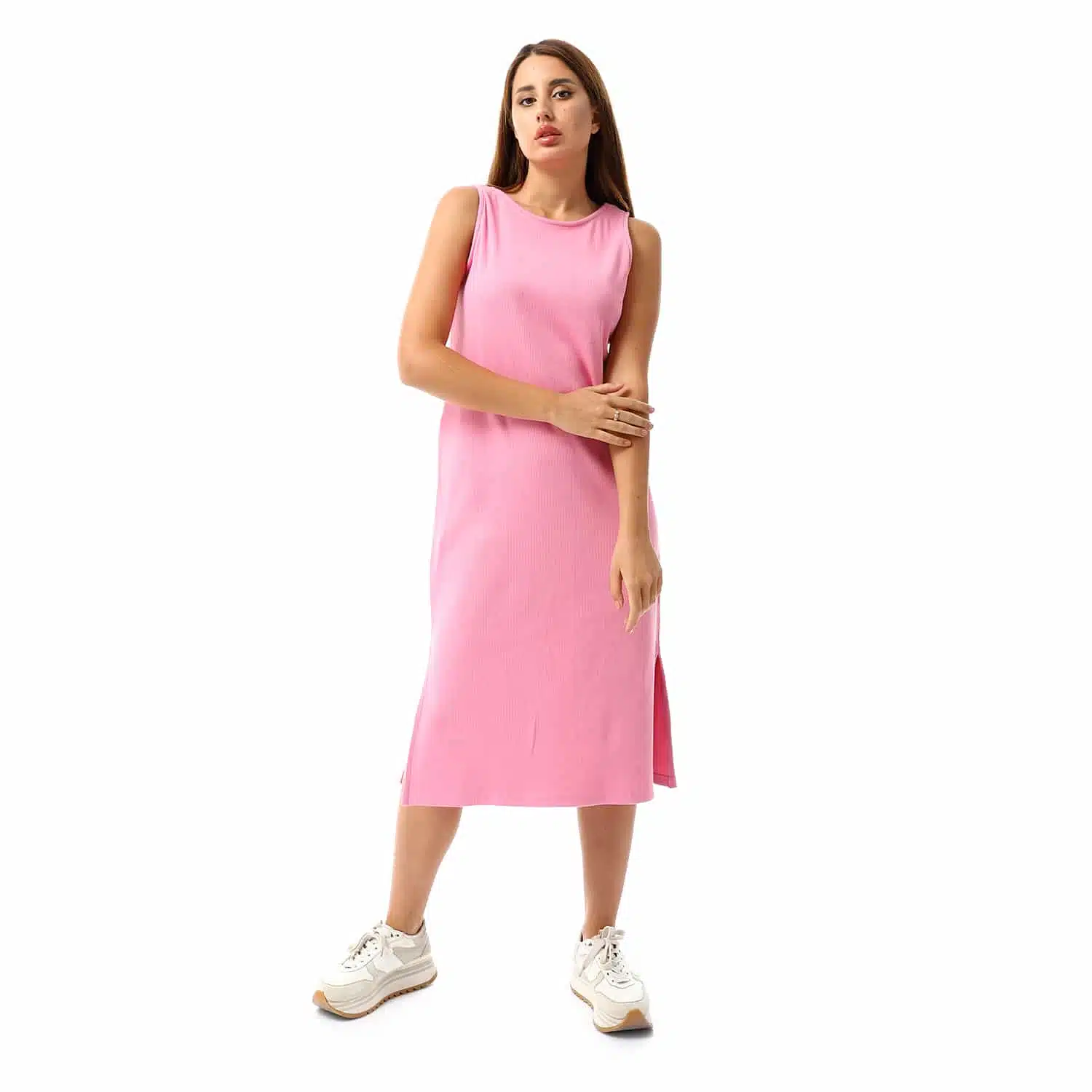 Light Pink sleeveless rib dress 4 AZ 20 8 19 1