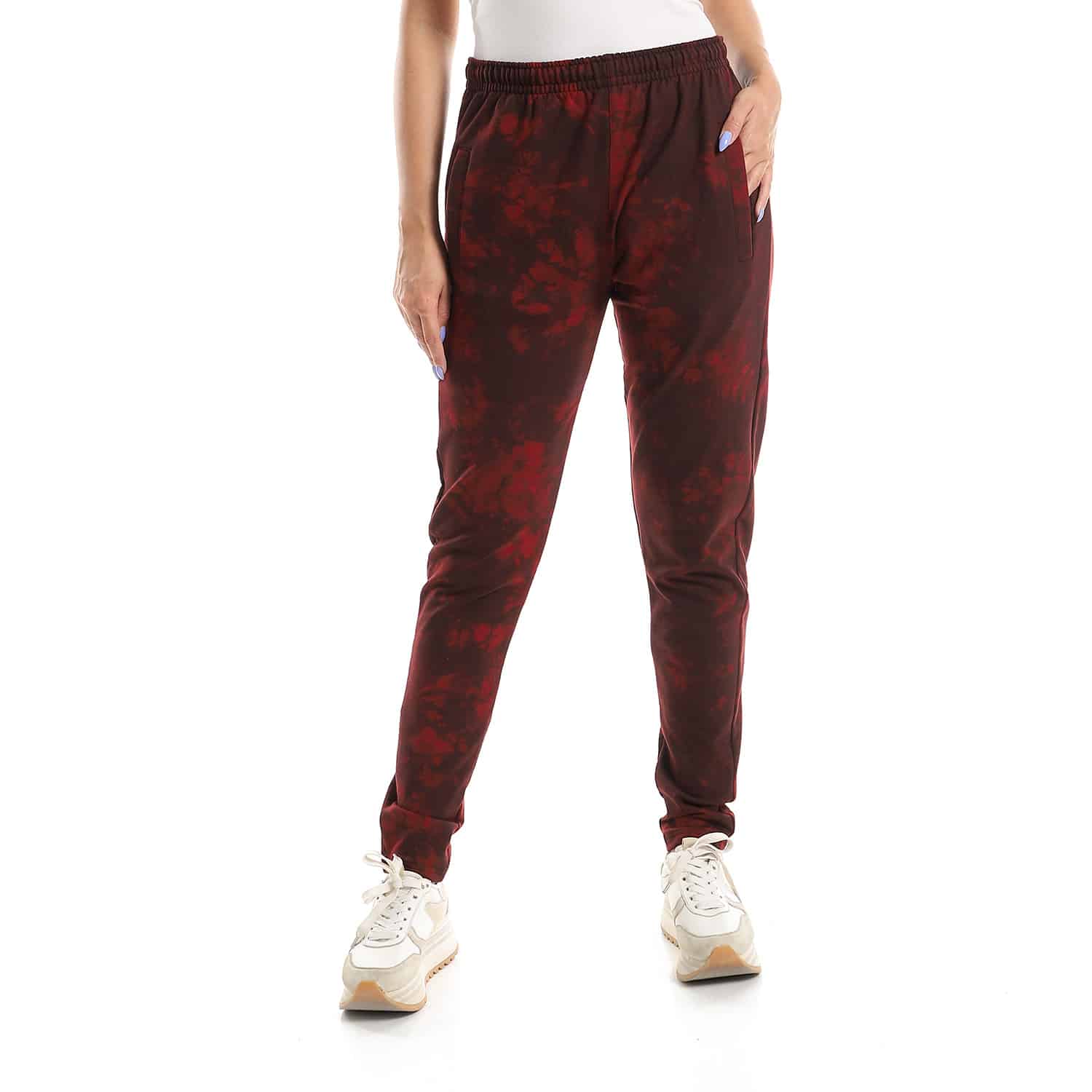 Burgandy black tie dye sweatpants 4 AZ 6 1