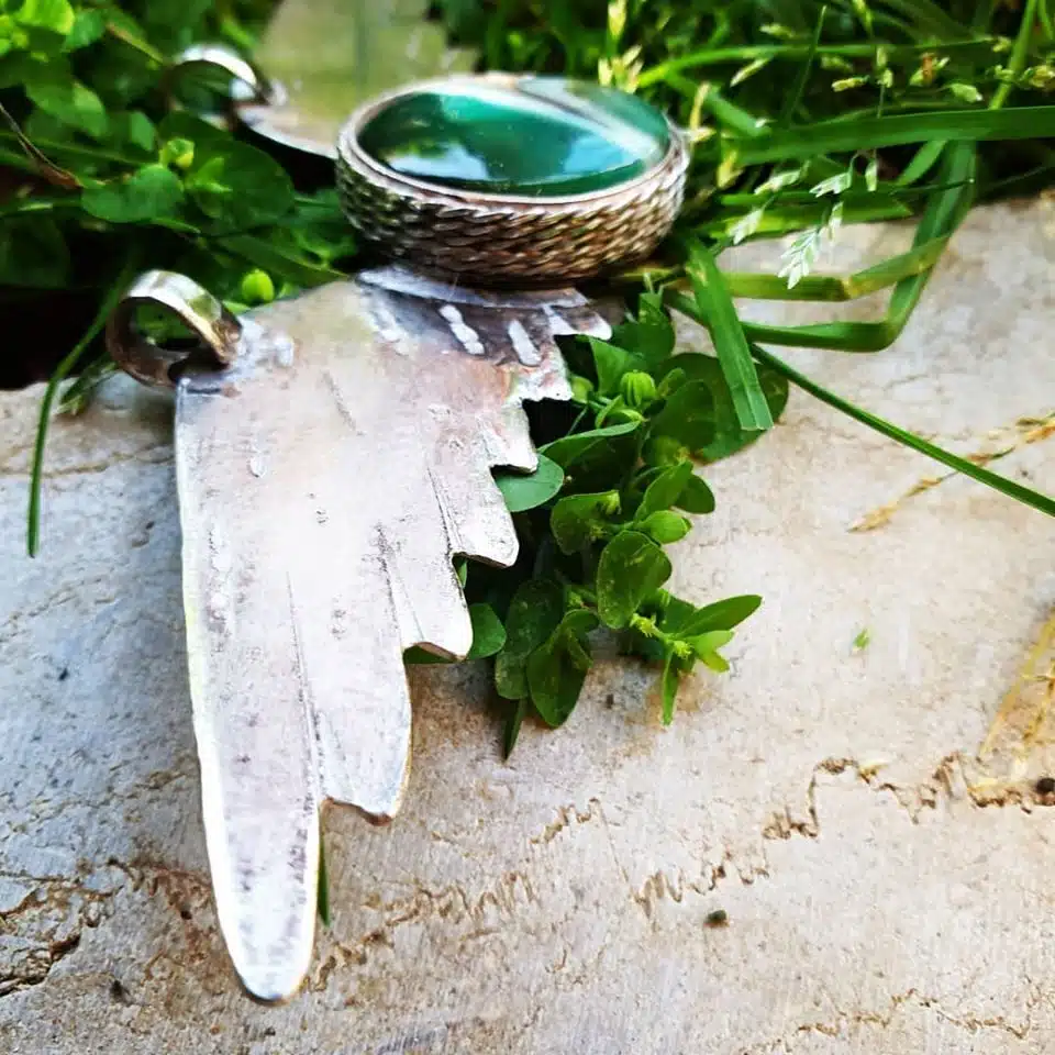 Silver angel wings pendant 5 Agate angel wings 4