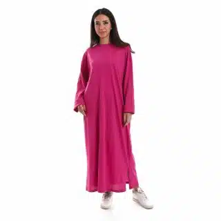 Fuschia Long sleeve shirt Dress