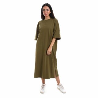 Khaki half sleeve shirt Dress