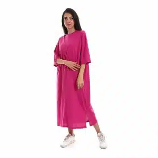 Fuschia half sleeve shirt Dress