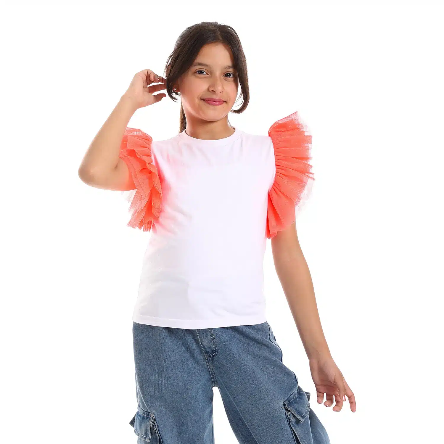 Orange Coucou sleeve kids shirt 4 Az 4 1 3