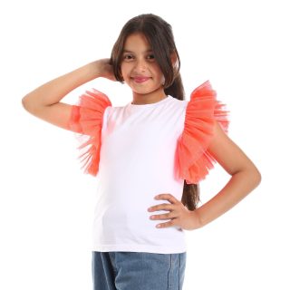 Orange Coucou sleeve kids shirt