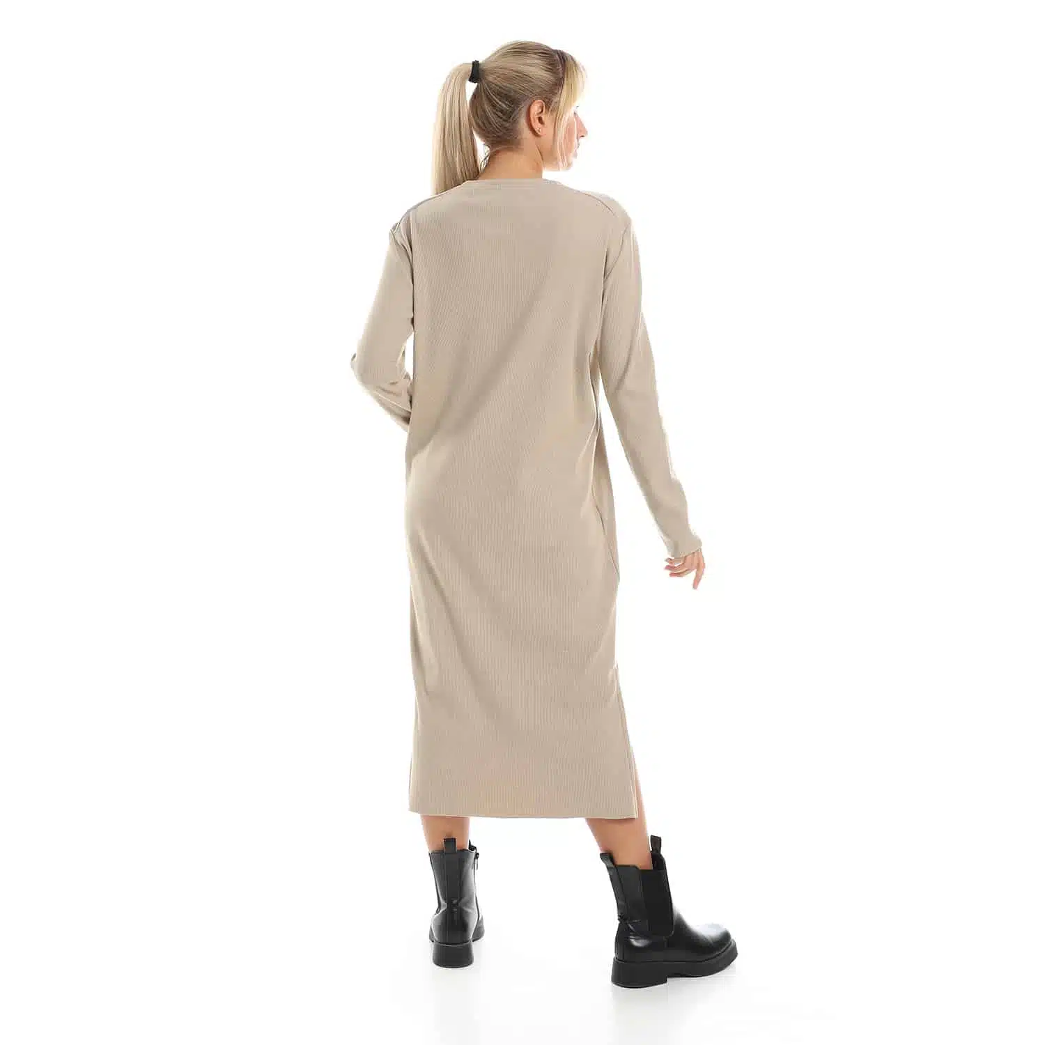 Beige Rib dress 2 Az 5 3 3