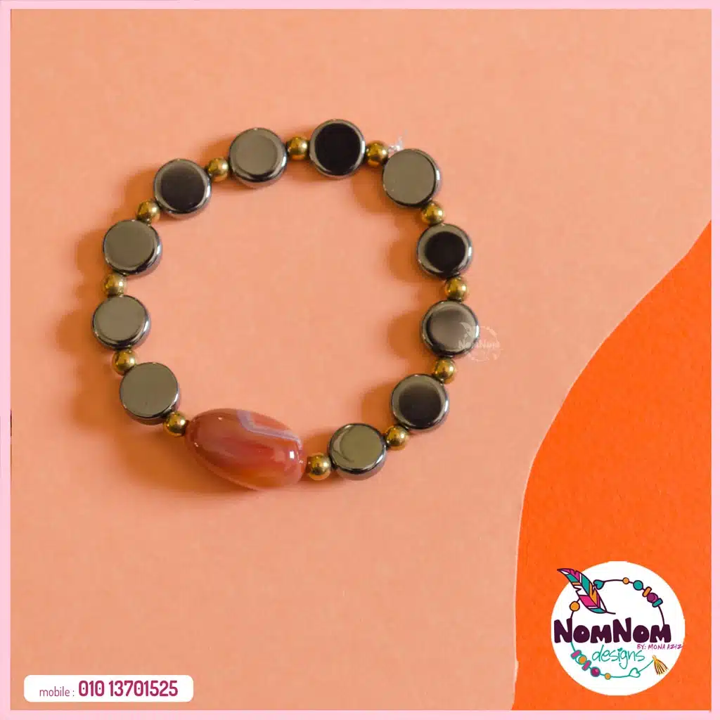 Energy Healing Trendy Carnelian & Hematite Bracelet 1 Energy Healing Trendy Carnelian & Hematite Bracelet