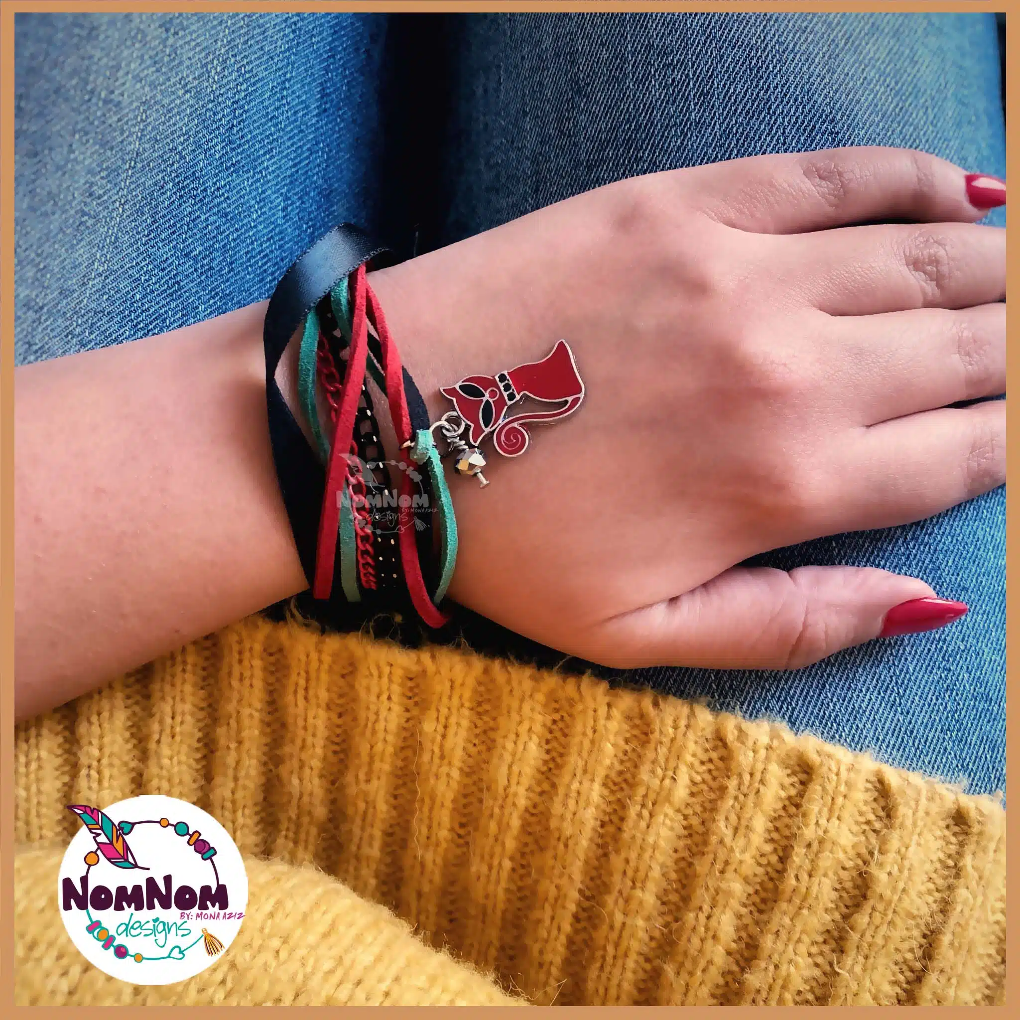 Handmade Cat lovers Bracelet 2 B F NP 112 3