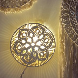 Round Macrame wall light