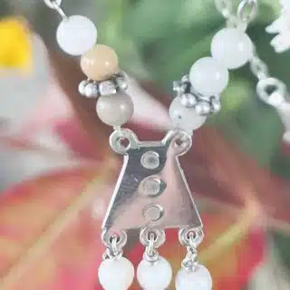 Silver necklace with Amazonite beads