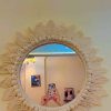 Mirror macrame for wall decoration
