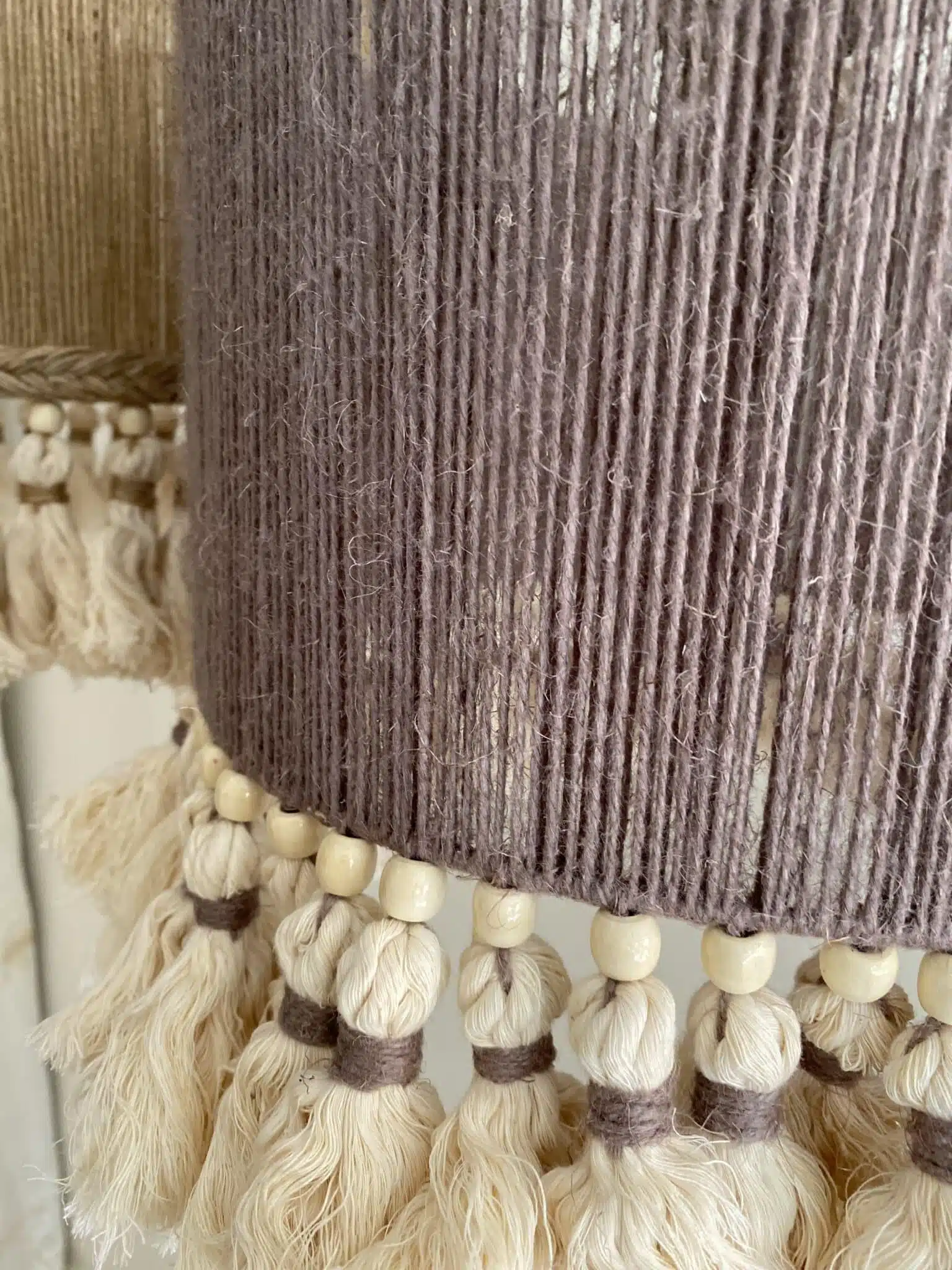 Jute and tasseled macrame chandelier with beads 6 BF7519E0 285B 4C50 9F66 A0ED0BCB4845 scaled