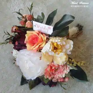 Top Rated Products 21 Peach burgundy bridal bouquet