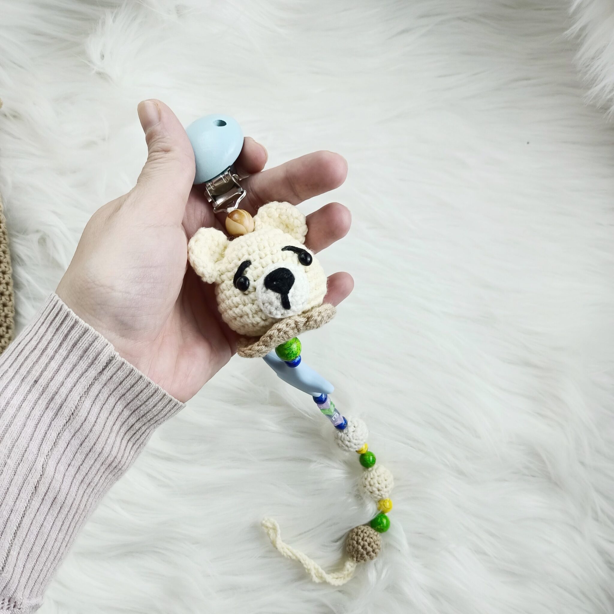 Coco The Bear Pacifier Holder 1 Bear Pacifier Holder