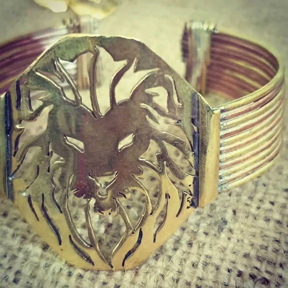 Brass lion head cuff 2 Brass lion cuff 3
