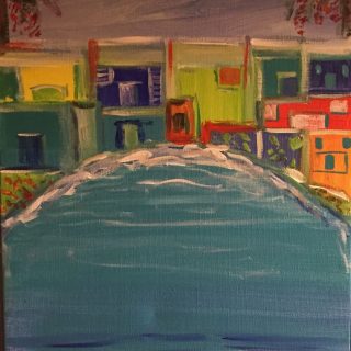 Happy homes - 68/64 cm -acrylic on canvas - framed