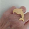 Dolphin goldplated adjustable ring