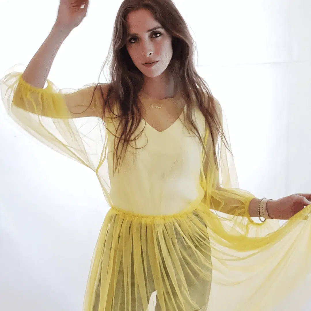 Voluminous Sleeve Tulle cover-up dress 6