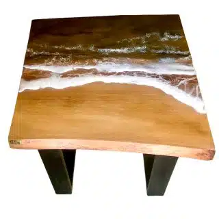 Seascape natural wood side table
