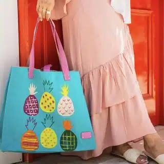 Hand painted pineapple Bag