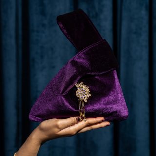 Purple Japanese Knot Wristbag