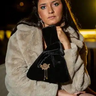 Black Japanese Knot Wristbag