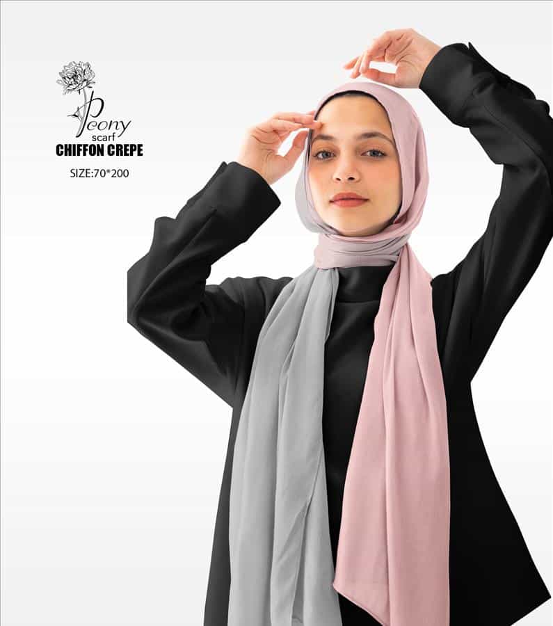 Gradient Pink & Gray 1 chiffon print scarf degradia