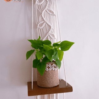 leaves macrame wall shelf