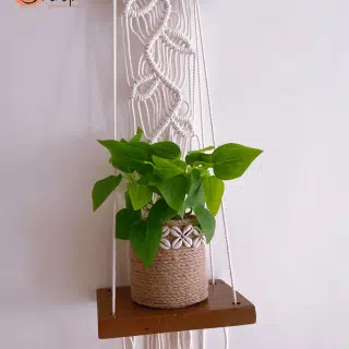 leaves macrame wall shelf