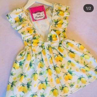 Lemon back bow dress