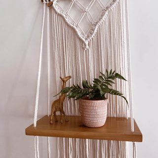 Diamon macrame wall shelf
