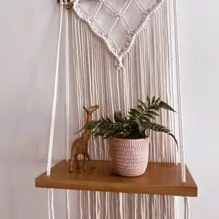 Diamon macrame wall shelf