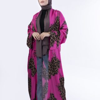 Savage silk satin kimono