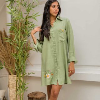 Garden Party Linen Shirt Dress