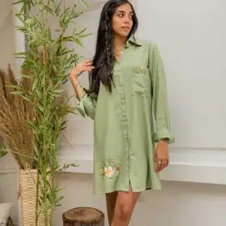 Garden Party Linen Shirt Dress
