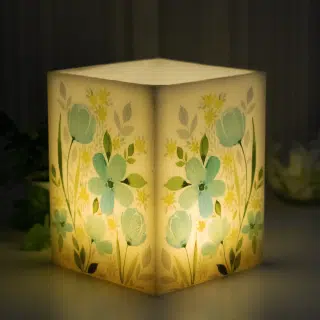 Green Flowers Candle, Personalized Candles, Flameless Candle.