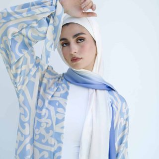 Pure sky satin scarf