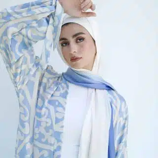 Pure sky satin scarf