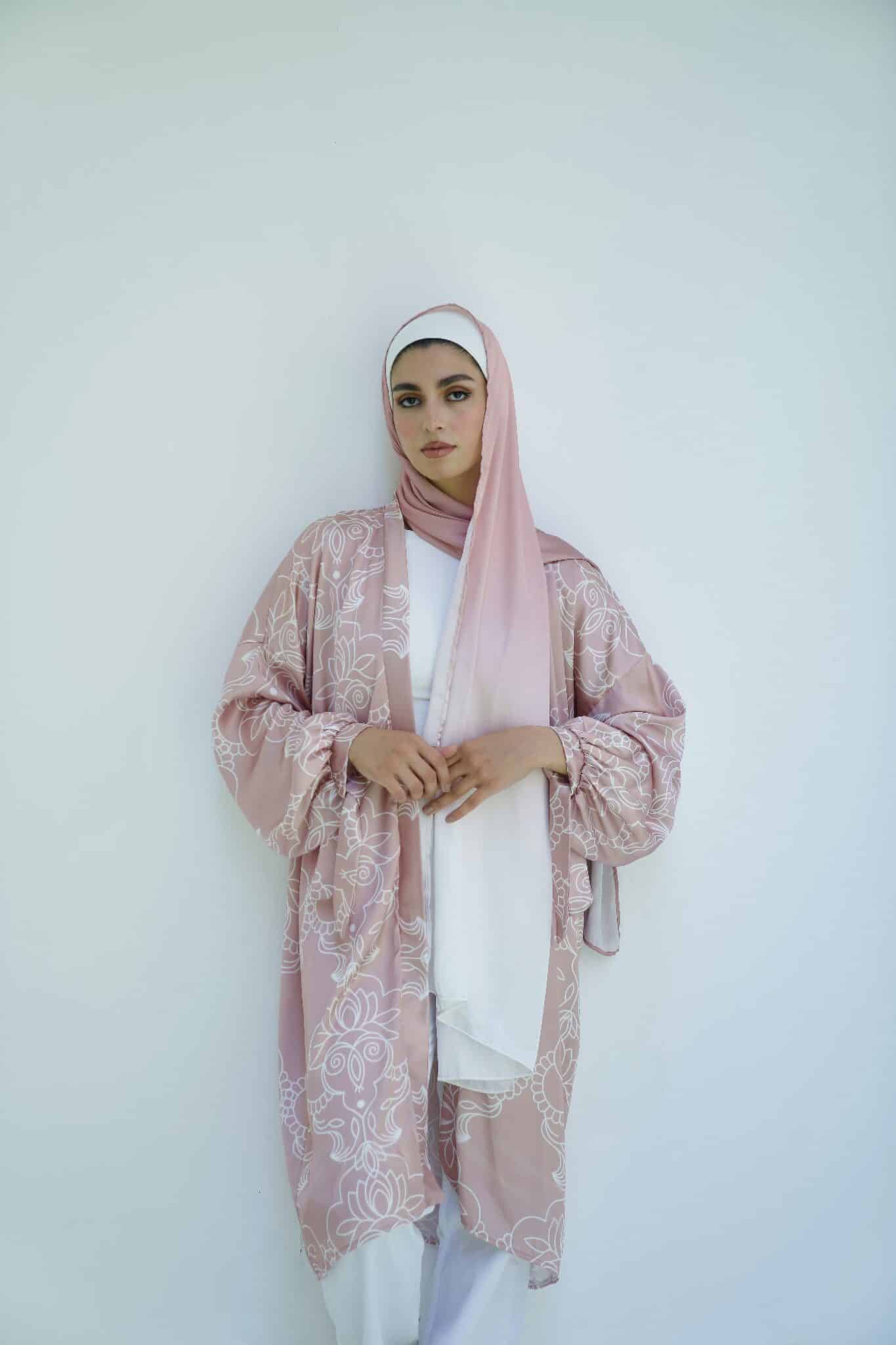 Flamingo satin kimono 1 Flamingo satin kimono