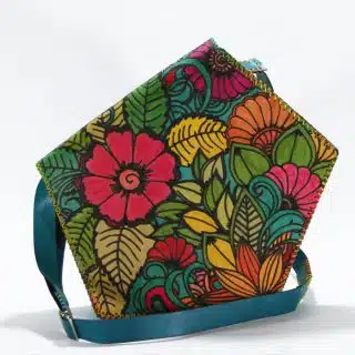 Genuine Leather Messenger Bag, Hand Painted Leather Bag, Cross-Body Leather Bag, Boho Leather Bag, Floral Pattern