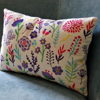 Rectangular cushion cover.