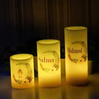 3 Candle Set, Personalized Candles, Flameless Candle