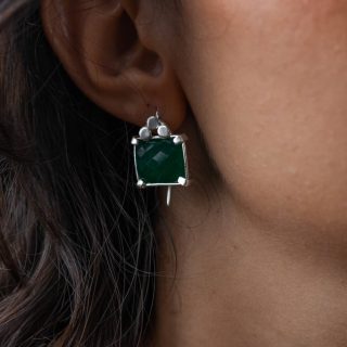 Green zircon earrings